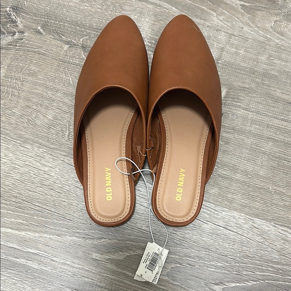 Old Navy Brown Suede Mules Slip-On
